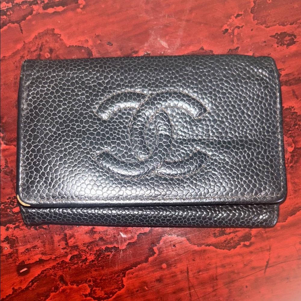 Chanel Caviar Leather Key Case, Authentic